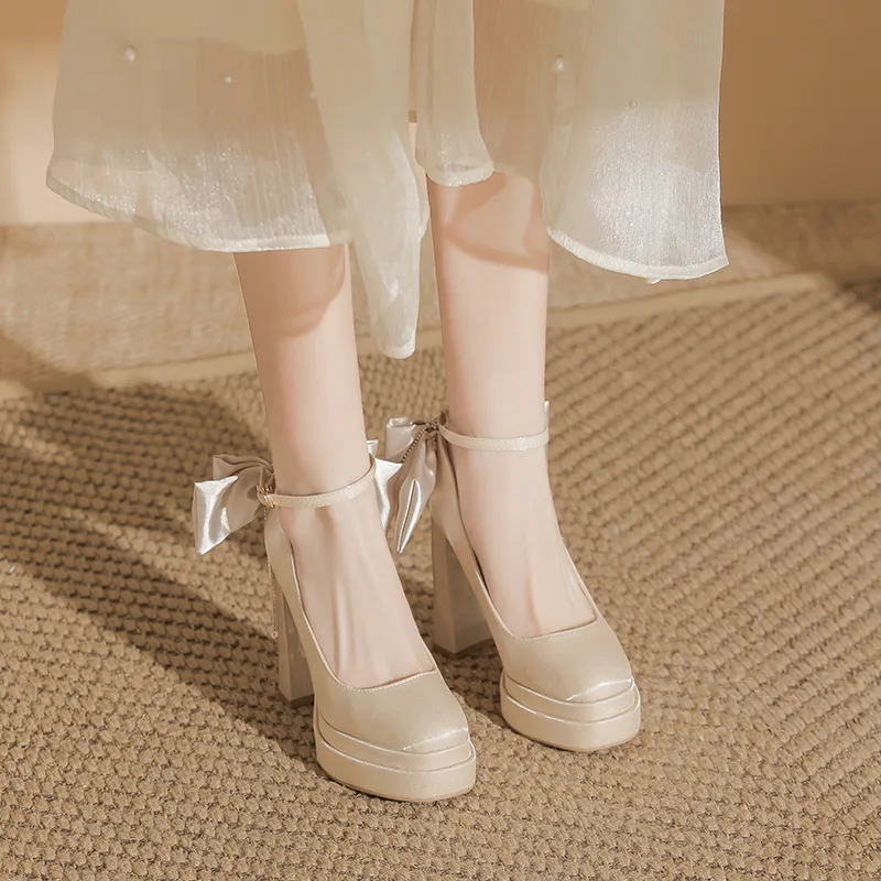 Zubumei Chunky Heel High Heels Women's-17