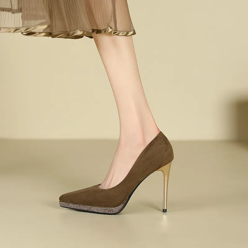 Zubumei Slim Heel High Heels 10CM Women's-11
