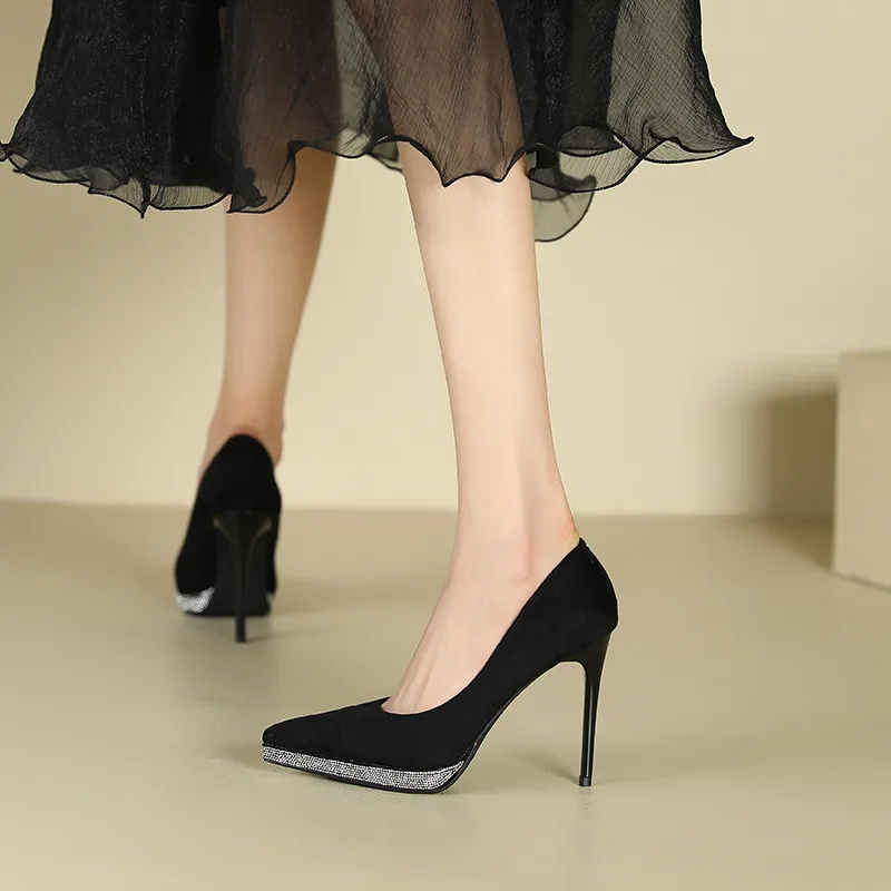 Zubumei Slim Heel High Heels 10CM Women's-5