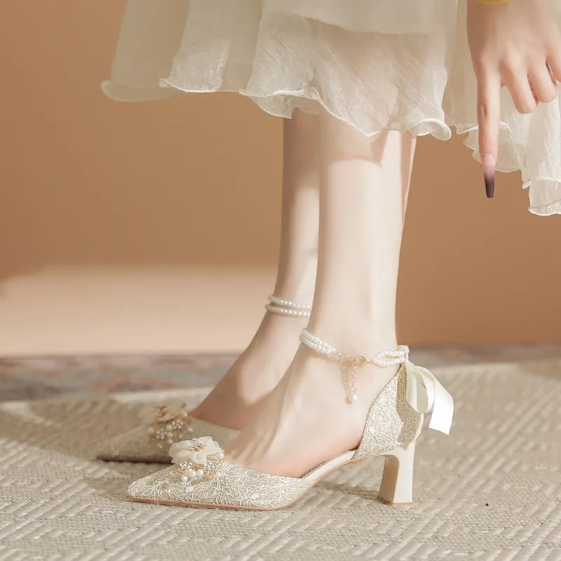 Zubumei High Heels Women's Champagne-4