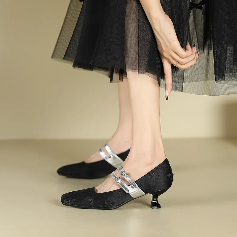 Zubumei Slim Heel High Heels 4CM Women's-3