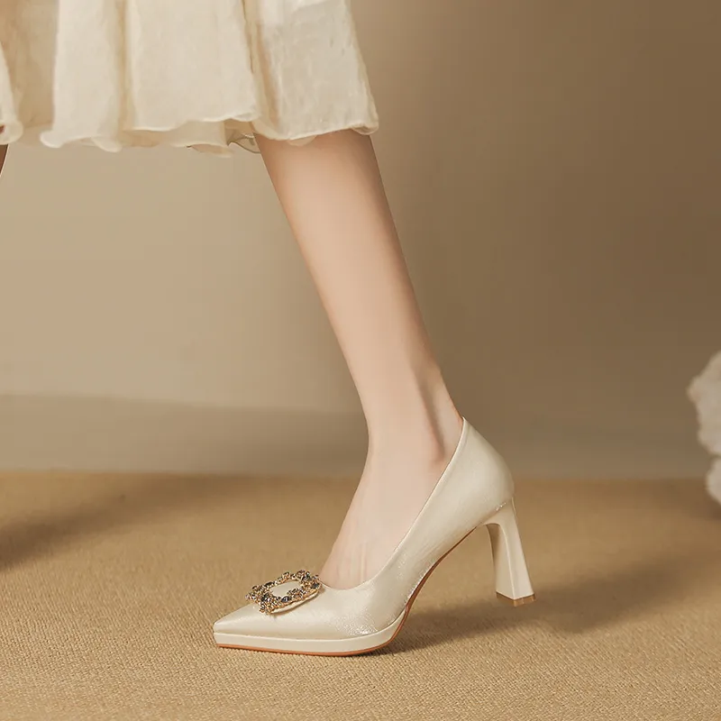 Zubumei Chunky Heel High Heels 8CM Women's-6