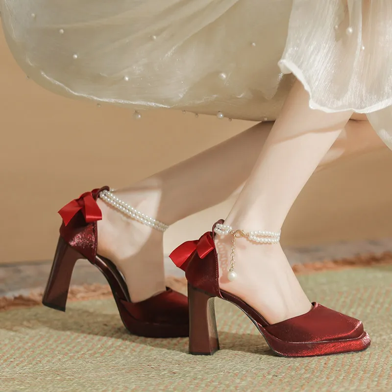Zubumei Chunky Heel High Heels 7CM Women's-26