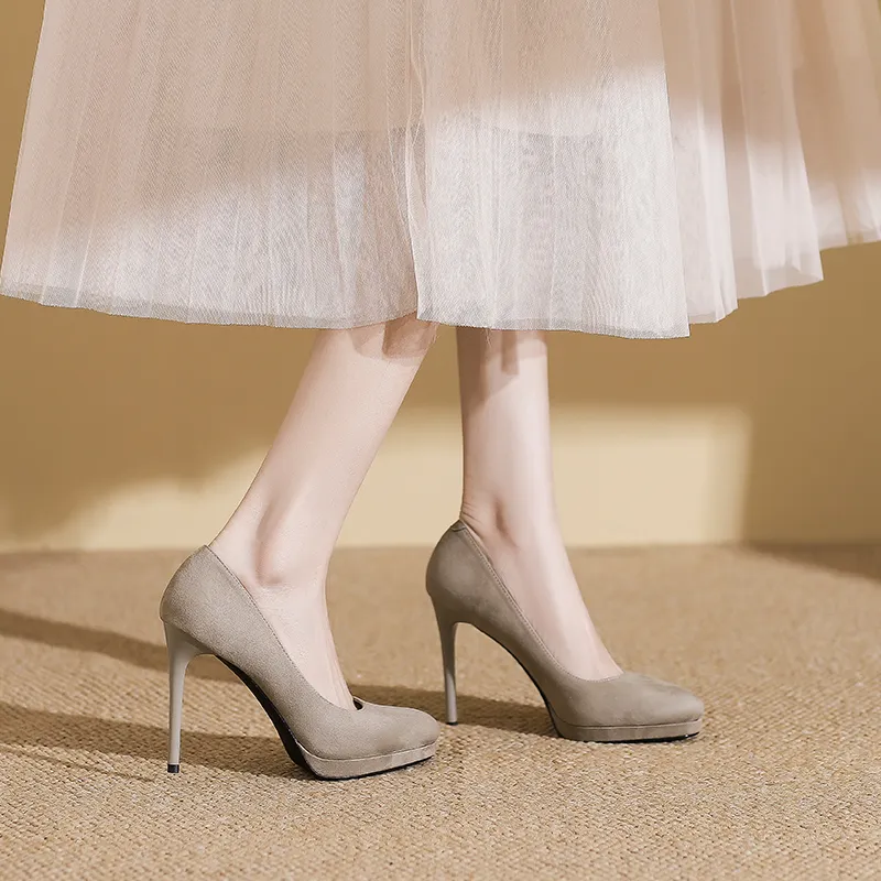 Zubumei Slim Heel High Heels 10CM Women's-14