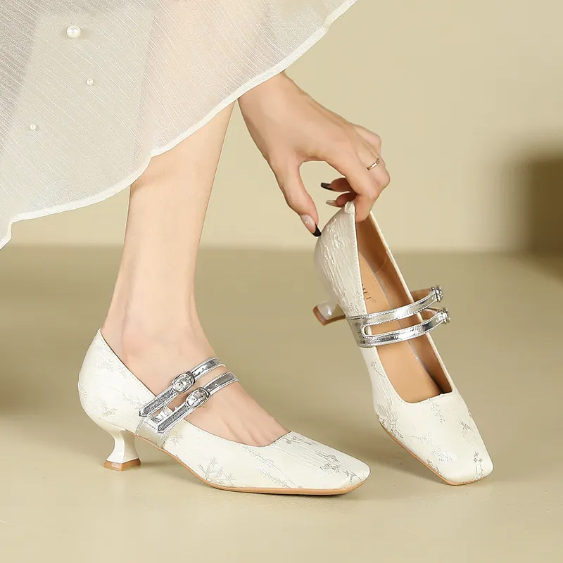 Zubumei Slim Heel High Heels 4CM Women's-9