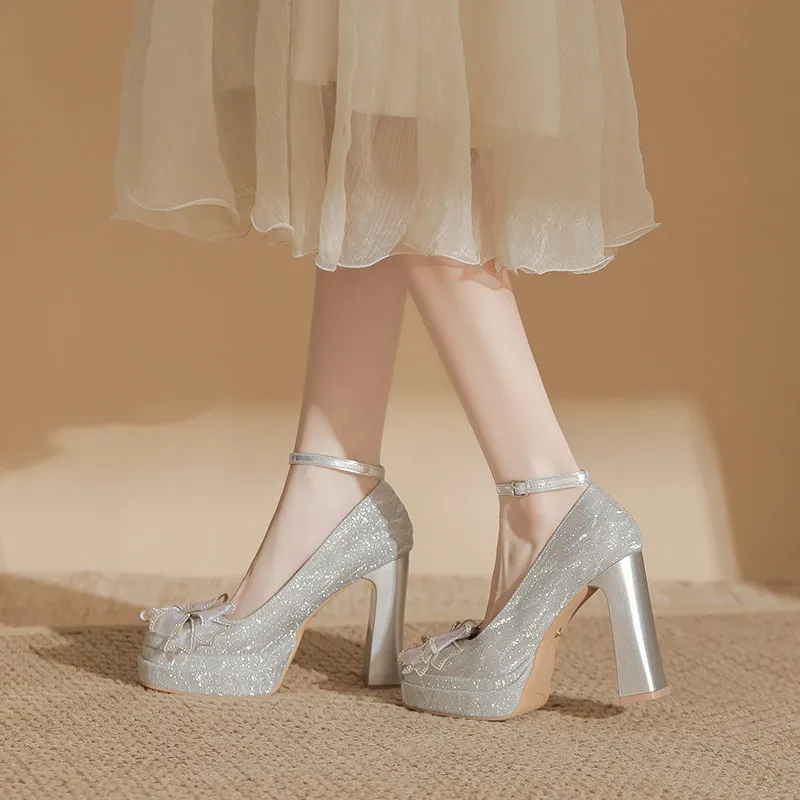 Zubumei Chunky Heel High Heels 11CM Women's-5