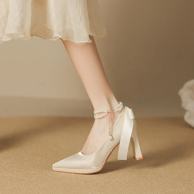Zubumei Chunky Heel High Heels 8CM Women's-6