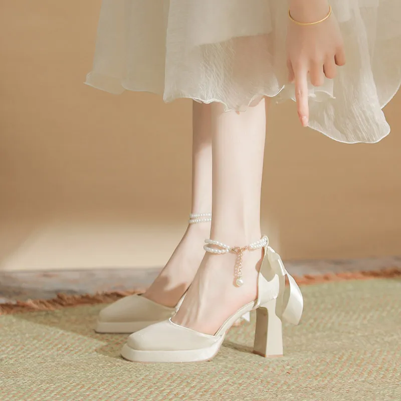 Zubumei Chunky Heel High Heels 7CM Women's-11