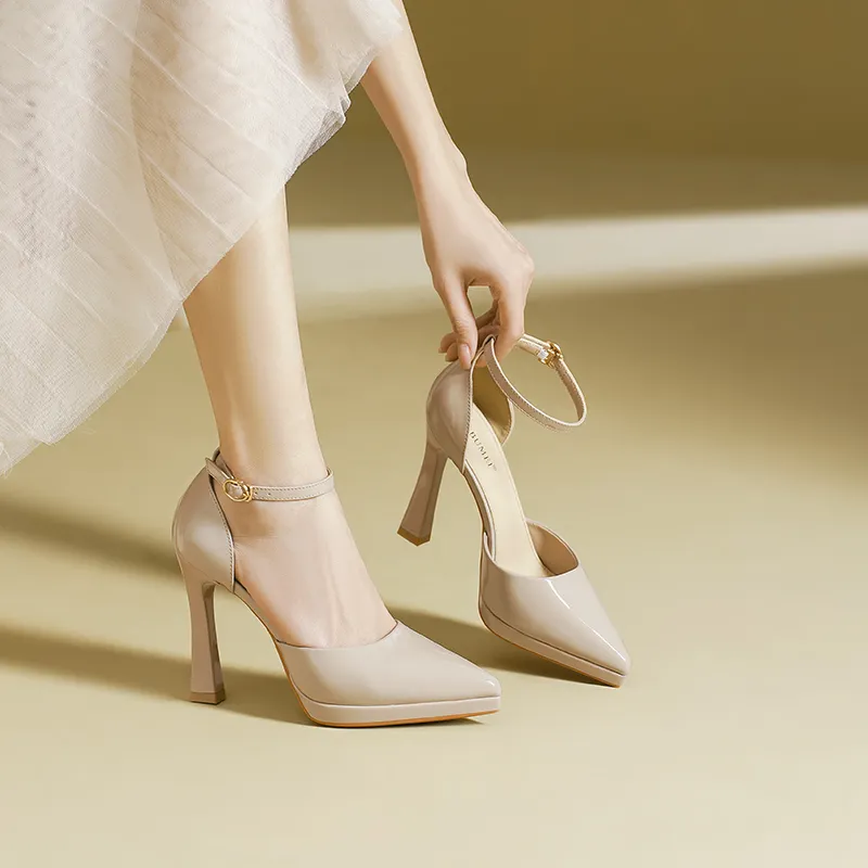 Zubumei Chunky Heel High Heels 10CM Women's-8