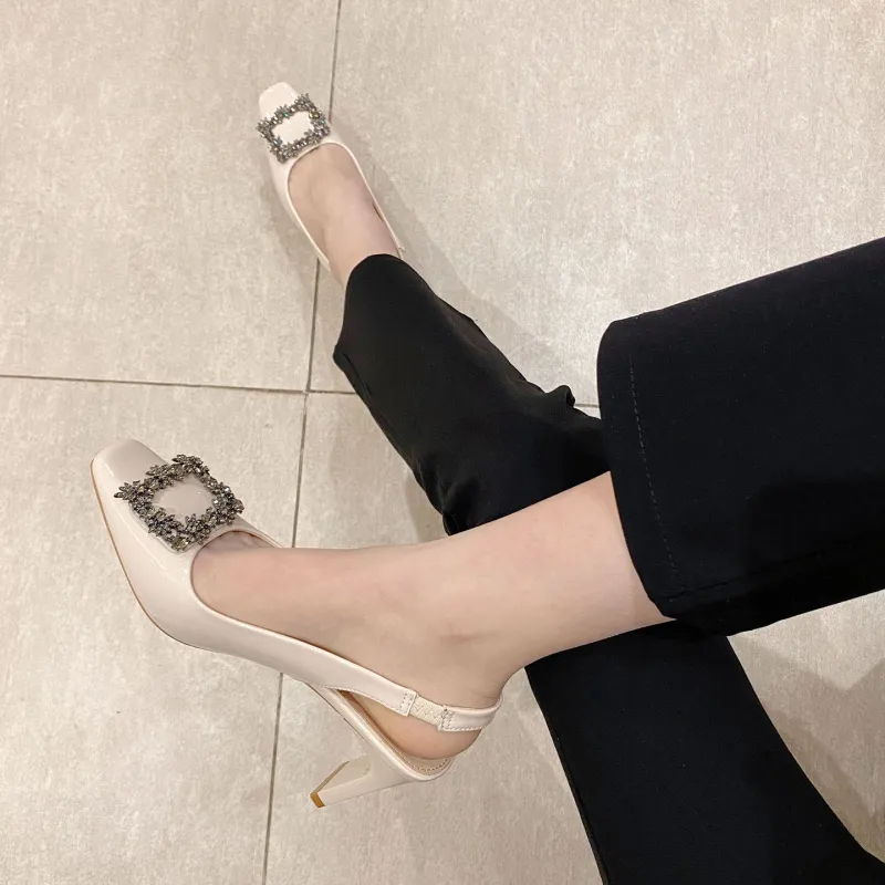 Zubumei Chunky Heel High Heels 7.5cm Women's-9