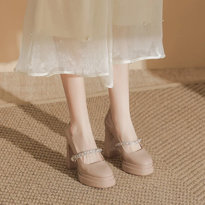 Zubumei Chunky Heel High Heels 11CM Women's-8