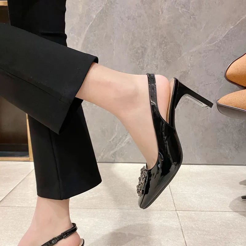 Zubumei Chunky Heel High Heels 7.5cm Women's-4