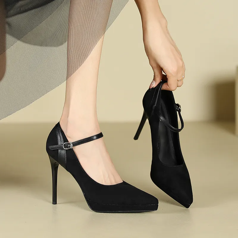 Zubumei Slim Heel High Heels 10CM Women's-2