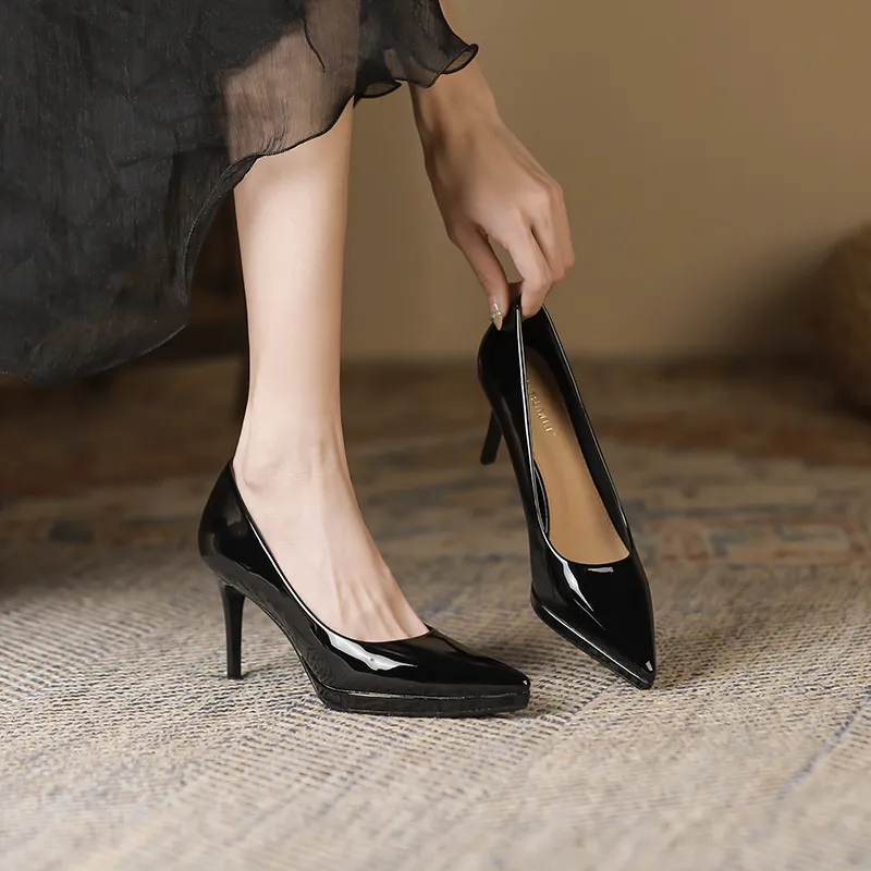 Zubumei Slim Heel High Heels 8cm Women's-3