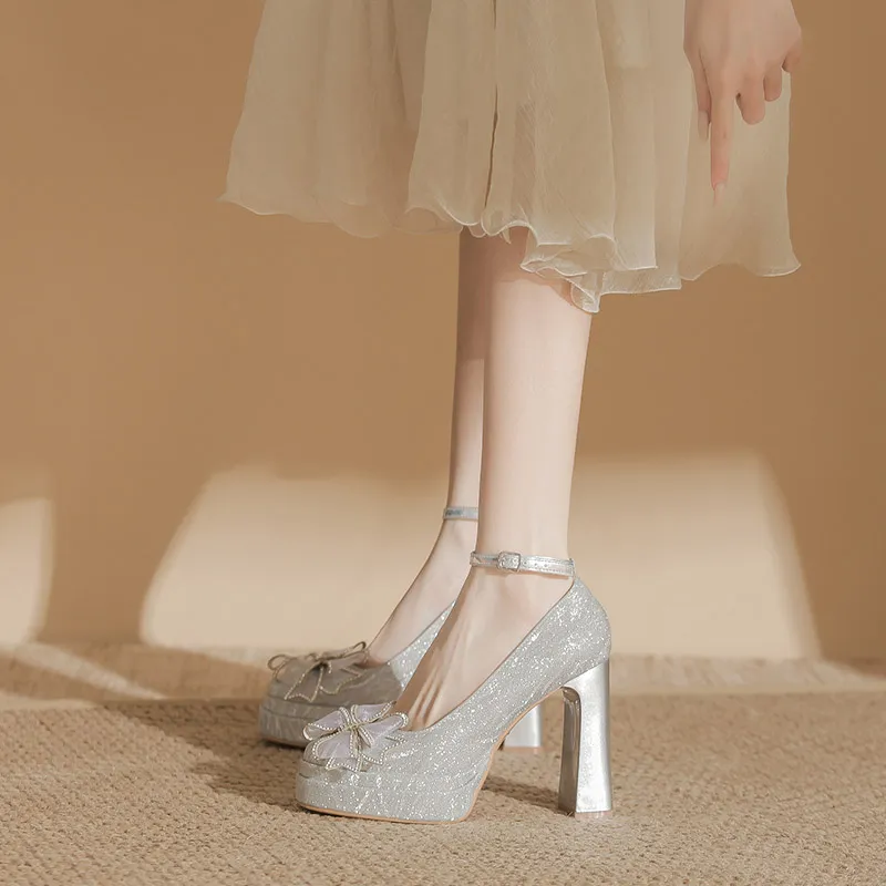 Zubumei Chunky Heel High Heels 11CM Women's-3