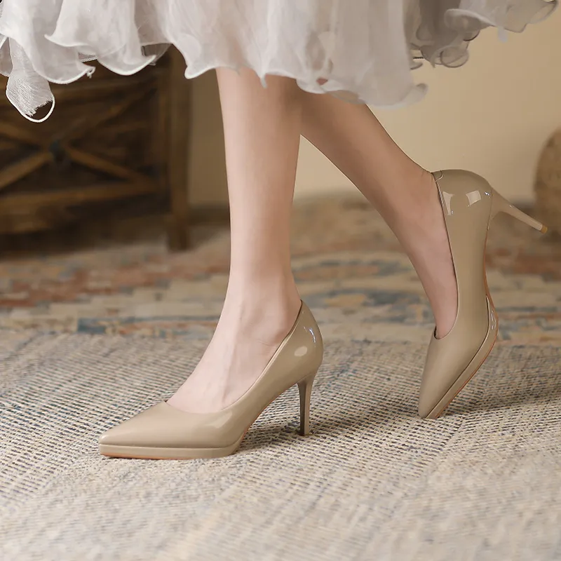 Zubumei Slim Heel High Heels 8cm Women's-19