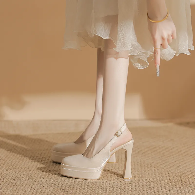 Zubumei Chunky Heel High Heels 11CM Women's-11