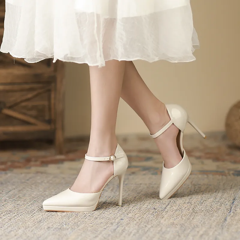Zubumei Slim Heel High Heels 10cm Women's-23