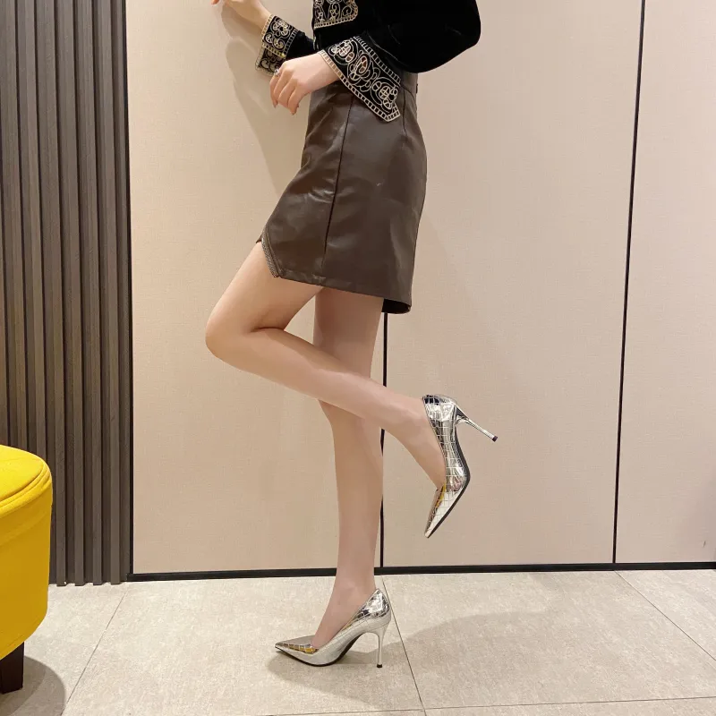 Zubumei Slim Heel High Heels 9cm Women's-5