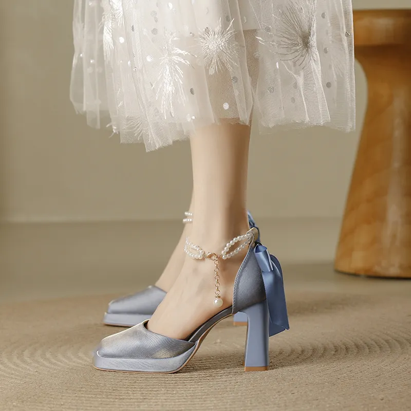 Zubumei Chunky Heel High Heels 7CM Women's-18