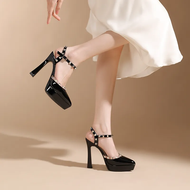 Zubumei Slim Heel High Heels 12CM Women's-6