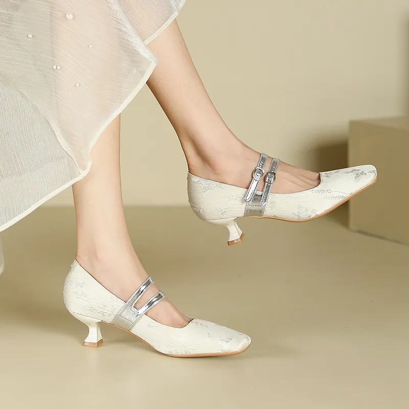 Zubumei Slim Heel High Heels 4CM Women's-10