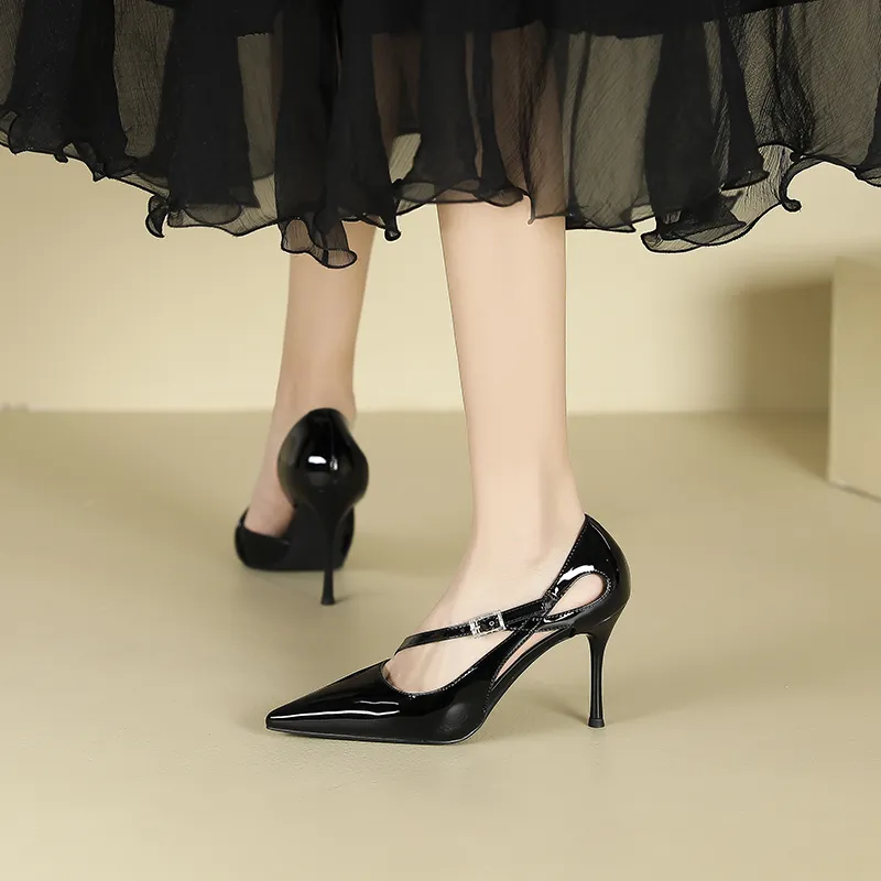 Zubumei High Heels Women's Black, Milk Tea-3