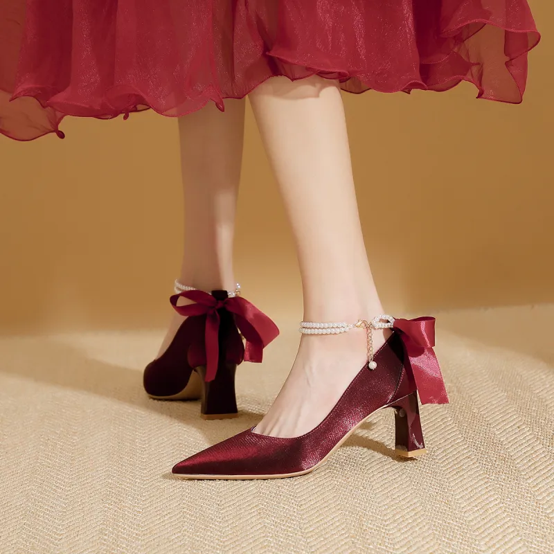 Zubumei Chunky Heel High Heels 6CM Women's-2