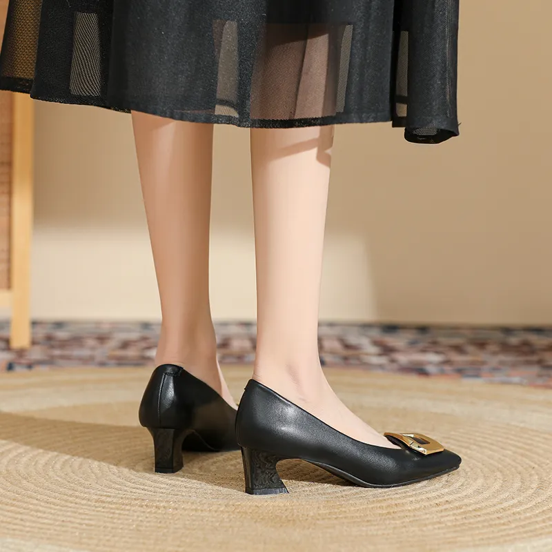 Zubumei Chunky Heel High Heels 4.5cm Women's-7