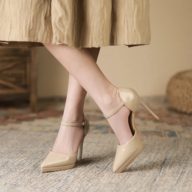 Zubumei Slim Heel High Heels 10cm Women's-18