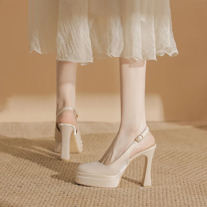Zubumei Chunky Heel High Heels 11CM Women's-9