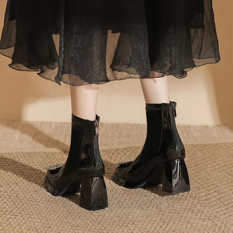 Zubumei Ankle Boots 7CM Women's-17