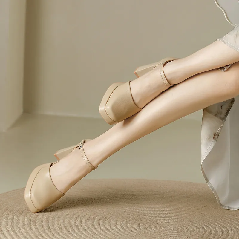 Zubumei Chunky Heel High Heels Women's-8