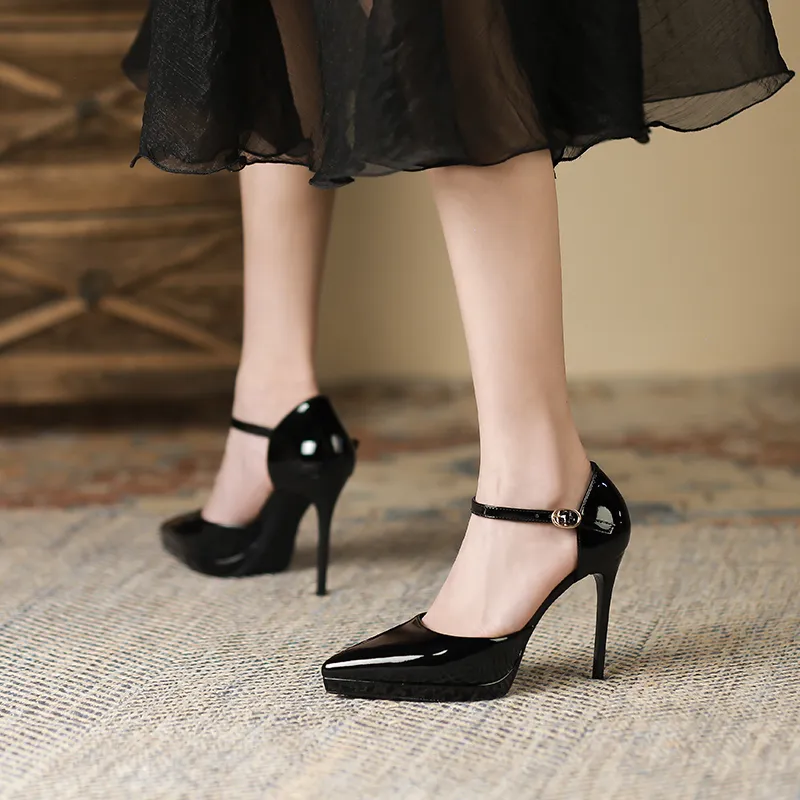Zubumei Slim Heel High Heels 10cm Women's-3