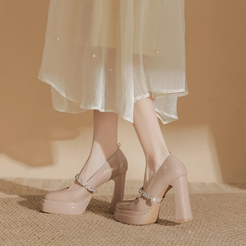 Zubumei Chunky Heel High Heels 11CM Women's-11