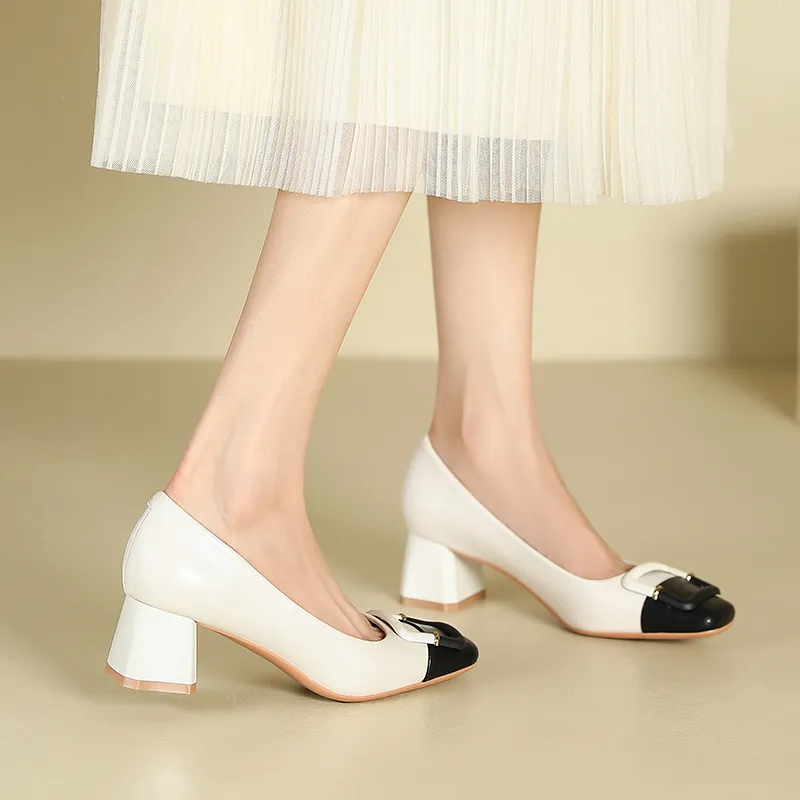 Zubumei Chunky Heel High Heels 5CM Women's-4