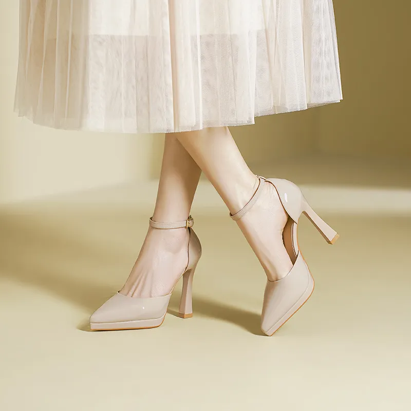 Zubumei Chunky Heel High Heels 10CM Women's-11