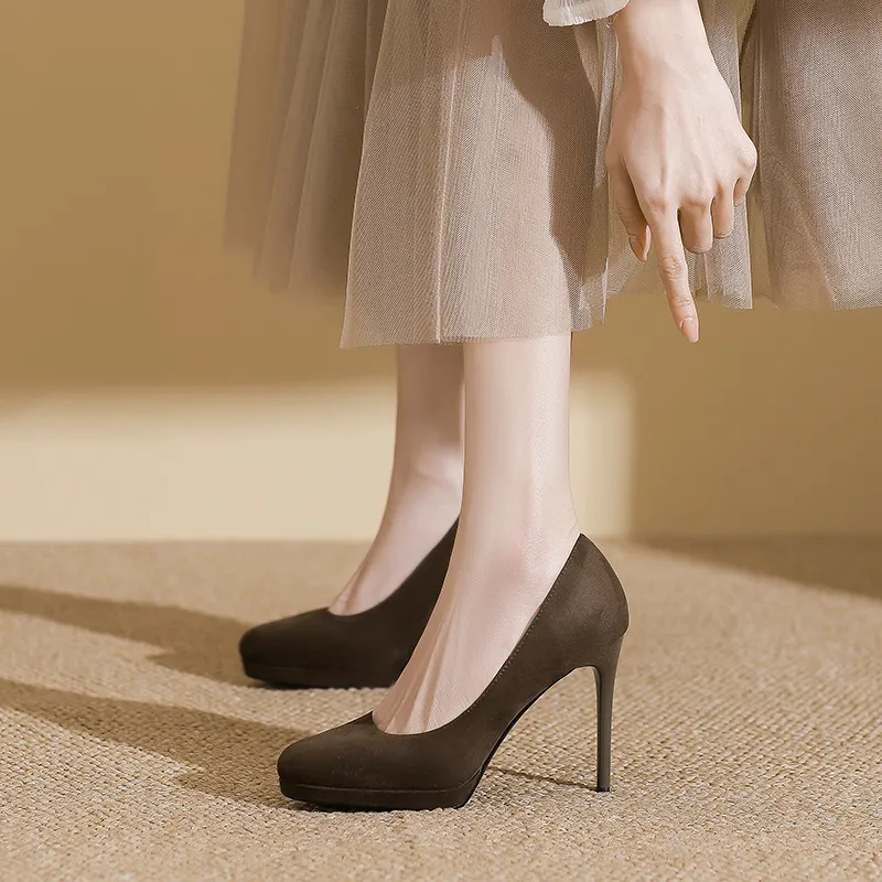 Zubumei Slim Heel High Heels 10CM Women's-23