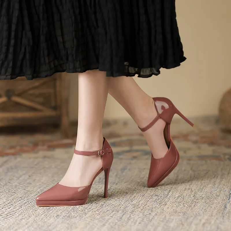 Zubumei Slim Heel High Heels 10cm Women's-11