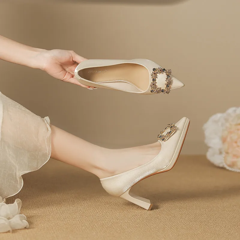 Zubumei Chunky Heel High Heels 8CM Women's-1