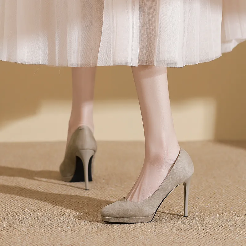 Zubumei Slim Heel High Heels 10CM Women's-16