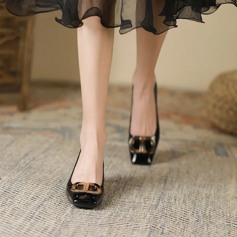Zubumei Chunky Heel High Heels 4cm Women's-10
