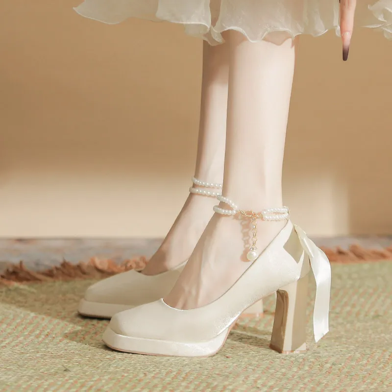 Zubumei Chunky Heel High Heels Women's-19