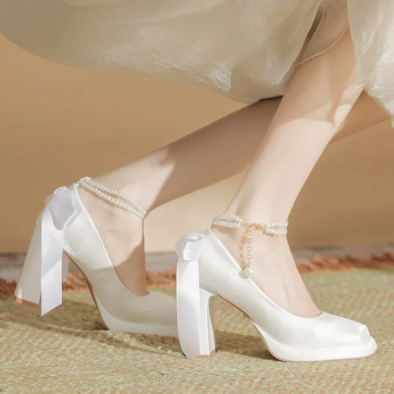 Zubumei Chunky Heel High Heels Women's-5