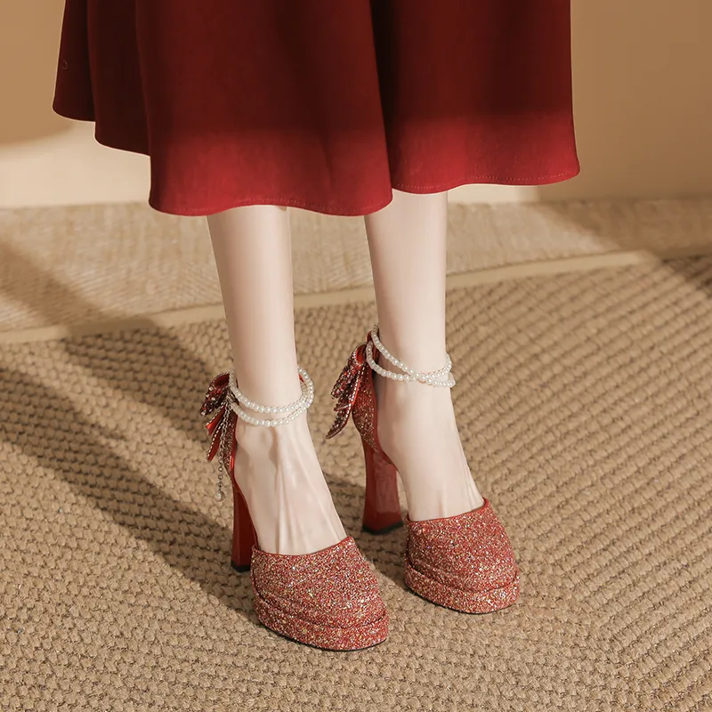 Zubumei Chunky Heel High Heels Women's-11