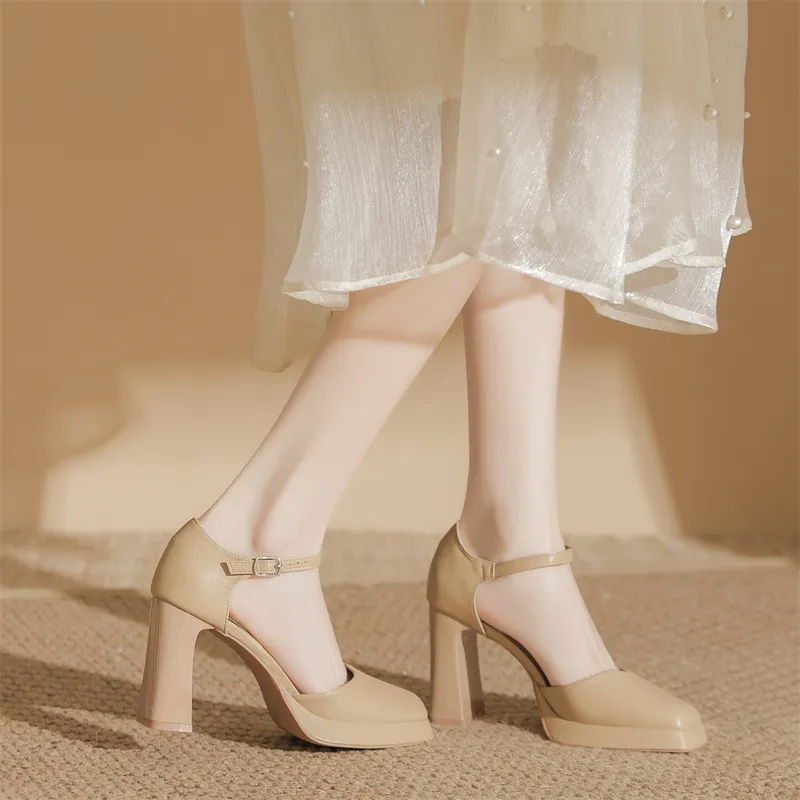 Zubumei Chunky Heel High Heels Women's-7