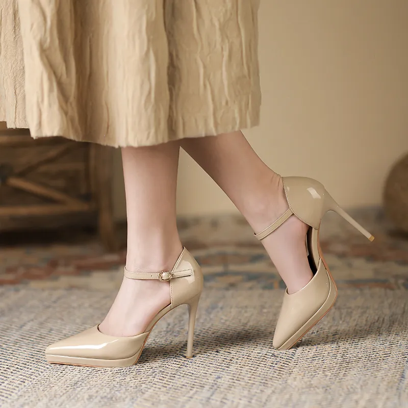 Zubumei Slim Heel High Heels 10cm Women's-15