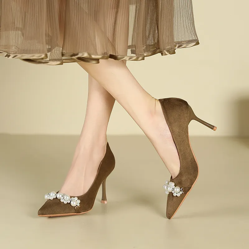 Zubumei Slim Heel High Heels 8CM Women's-13