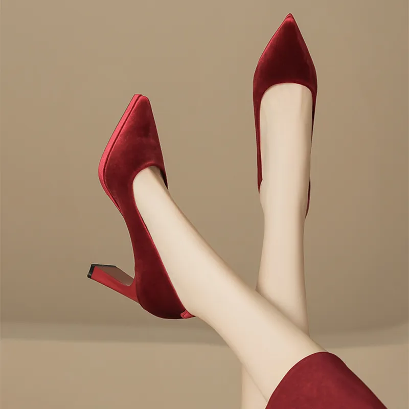 Zubumei Chunky Heel High Heels 8CM Women's-8