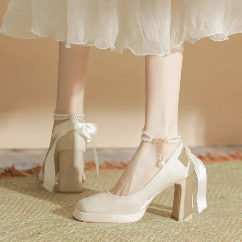 Zubumei Chunky Heel High Heels Women's-17